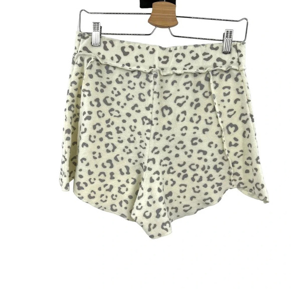 Free People Rain Check Lounge Shorts Leopard Print Cream Gray Size Large - Picture 6 of 7